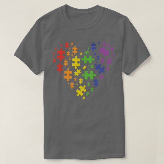 LGBT Puzzle Herzkostüm Autismus Bewusstsein Gay Pr T-Shirt (Design vorne)