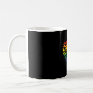 LGBT Q Dog Paw Print Gay Pride Regenbogen Herz Kaffeetasse