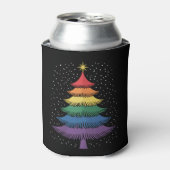 LGBT-Q Pride Christmas Tree Pajama Rainbow Flag Dosenkühler (Kanne Vorderseite)
