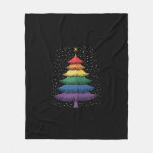 LGBT-Q Pride Christmas Tree Pajama Rainbow Flag Fleecedecke (Vorderseite)