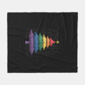 LGBT-Q Pride Christmas Tree Pajama Rainbow Flag Fleecedecke (Vorderseite (Horizontal))