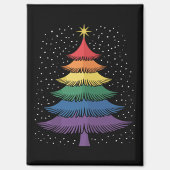 LGBT-Q Pride Christmas Tree Pajama Rainbow Flag Magnet (Vorderseite)