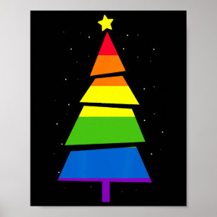 Lgbt-q Pride Rainbow Flag Gay Christmas Tree X-mas Poster
