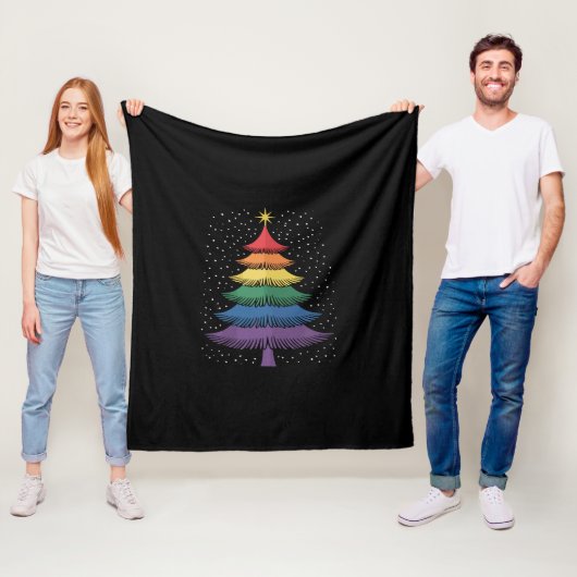 LGBT-Q Pride-Weihnachtsbaum-Pyjama-Regenbogenflagg Fleecedecke (Beispiel)