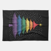 LGBT-Q Pride-Weihnachtsbaum-Pyjama-Regenbogenflagg Geschirrtuch (Horizontal)