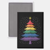 LGBT-Q Pride-Weihnachtsbaum-Pyjama-Regenbogenflagg Magnet (Vorderseite/Rückseite)
