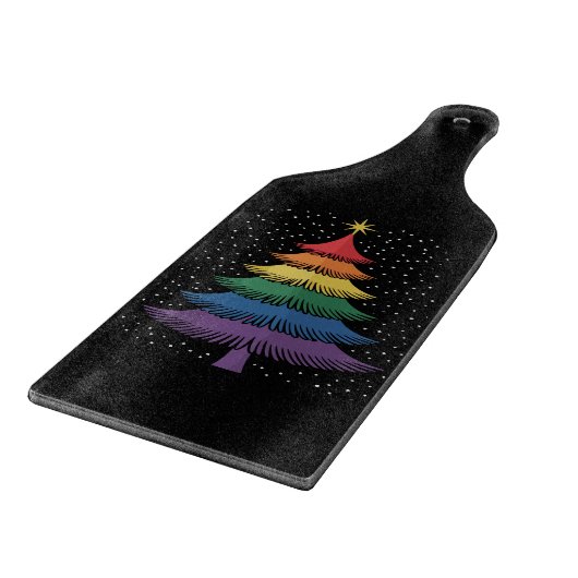 LGBT-Q Pride-Weihnachtsbaum-Pyjama-Regenbogenflagg Schneidebrett (Ecke)