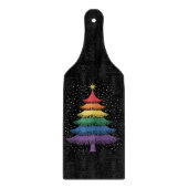LGBT-Q Pride-Weihnachtsbaum-Pyjama-Regenbogenflagg Schneidebrett (Vorderseite)