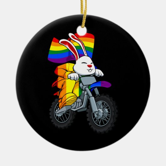 LGBT Q Rainbow Flag Gay Keramik Ornament (Vorne)