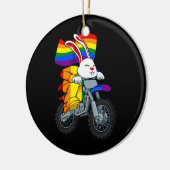 LGBT Q Rainbow Flag Gay Keramik Ornament (Links)
