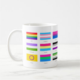 LGBT QIA Prix 9 x FLAGS Rainbow Awareness Chic Kaffeetasse
