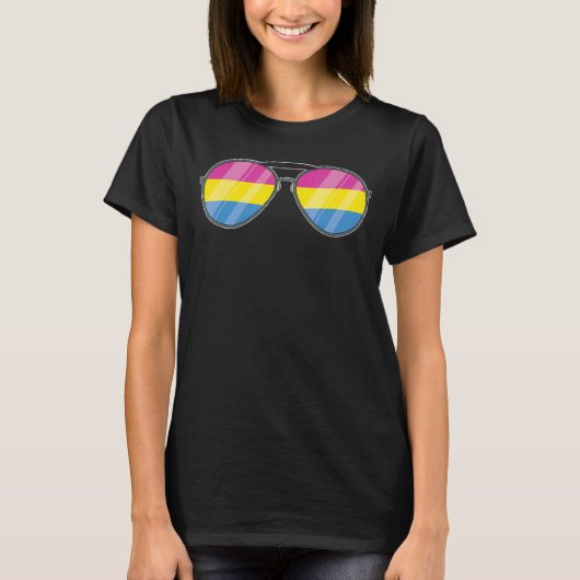 LGbt Que Pansexuality Flag Sonnenbrille Pan Pride T-Shirt (Vorderseite)