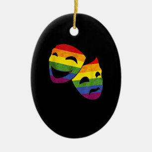 LGBT Queer Actor Actress Rainbow Theatrical Keramik Ornament