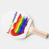 LGBT rainbow 2 - Love table tennis racket Tischtennis Schläger (Seitenansicht)