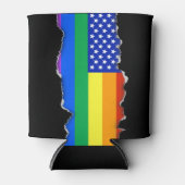 LGBT Rainbow American Flag Dosenkühler (Vorderseite)