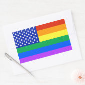 LGBT Rainbow American Flag Rechteckiger Aufkleber (Umschlag)