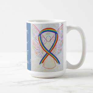 LGBT Rainbow Awareness Ribbon Angel Custom Tasse