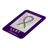 LGBT Rainbow Awareness Ribbon Angel Magnet (Linke Seite)