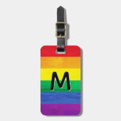 LGBT Rainbow Beach Monogram Personalisiert Gepäckanhänger (Vorderseite vertikal)