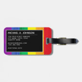 LGBT Rainbow Beach Monogram Personalisiert Gepäckanhänger (Rückseite horizontal)