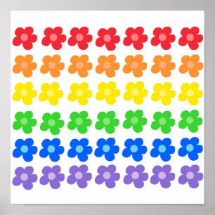 LGBT Rainbow Blume Gay Pride Freiheit und Gleichhe Poster