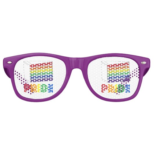 LGBT Rainbow Cake Slice Gay Pride Parade Shades Partybrille (Vorderseite)