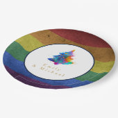 LGBT Rainbow Christmas Tree Custom Gay Pride Flag Pappteller (Schrägansicht)