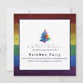 LGBT Rainbow Christmas Tree Party Gay Pride Einladung (Vorderseite)