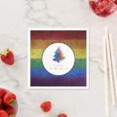 LGBT Rainbow Christmas Tree Party Gay Pride Flag Serviette (Beispiel)