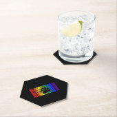 Lgbt Rainbow Colors Barcode Icon Pride Gay Bear Untersetzer (Vor Ort)