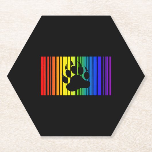 Lgbt Rainbow Colors Barcode Icon Pride Gay Bear Untersetzer (Vorderseite)