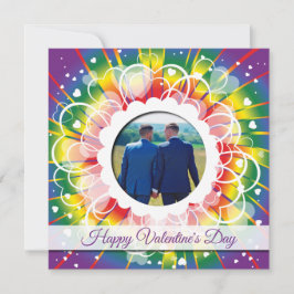 LGBT Rainbow Custom Foto Valentinstag Feiertagskarte