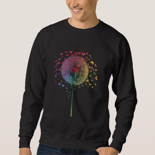 LGBT Rainbow Dandelion Art Graphic Gift Summer Sweatshirt (Vorderseite)