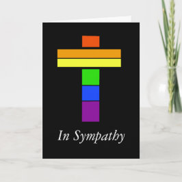 LGBT Rainbow Flag Cross Sympathy Card Karte