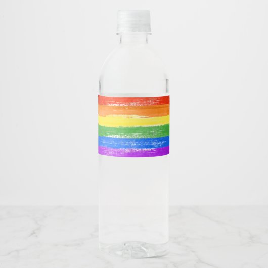 LGBT RAINBOW FLAG PAAR WASSERFLASCHENETIKETT (Vorderseite)