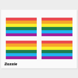 LGbt Rainbow Flag Que Rechteckiger Aufkleber