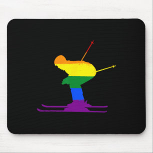 LGbt Rainbow Flag Skifahren Ski Gay Pride Liebe Mousepad