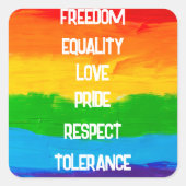 LGBT Rainbow-Flag-Square-Aufkleber - Prix LGBTQ+ Quadratischer Aufkleber (Vorderseite)