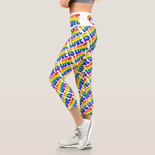LGBT Rainbow Flag Textmuster Gay Pride LGBTQ Capri Leggings (Links)