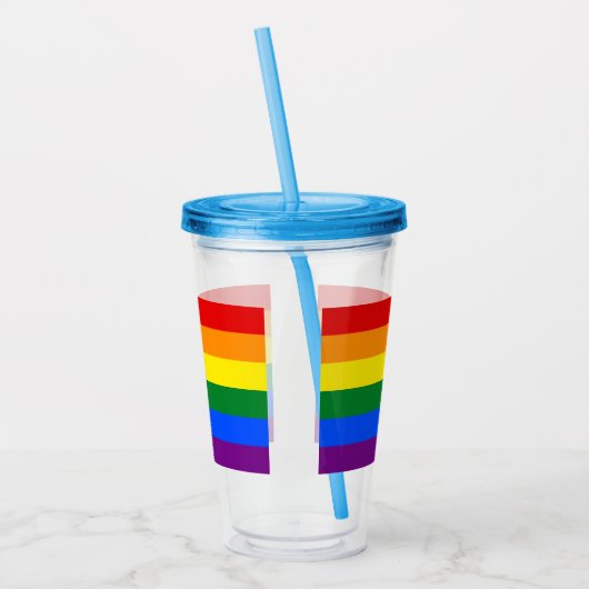 LGBT Rainbow Gay Pride Flag Acryltrinkbecher (Links)