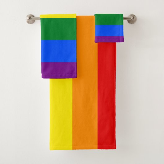 LGBT Rainbow Gay Pride Flag Badhandtuch Set (Insitu)