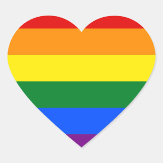 LGBT Rainbow Gay Pride Flag Herz-Aufkleber