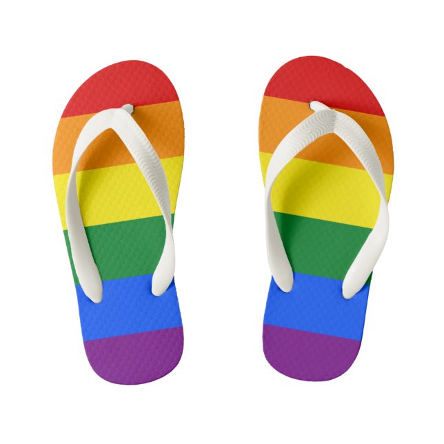 LGBT Rainbow Gay Pride Flag Kinderbadesandalen (Fußbett)