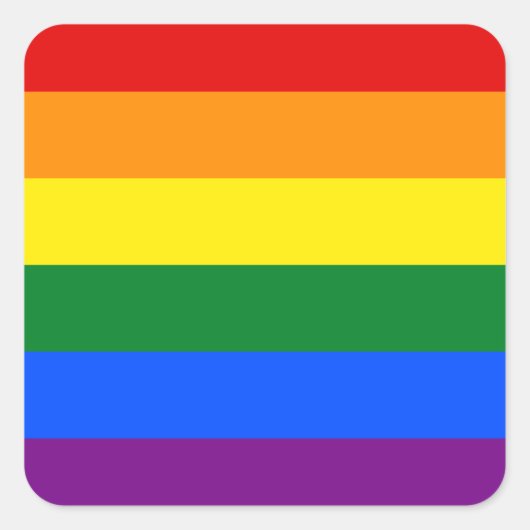 LGBT Rainbow Gay Pride Flag Quadratischer Aufkleber (Vorderseite)