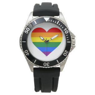 LGBT Rainbow Gay Pride Herzenflagge Armbanduhr