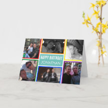 LGBT Rainbow Happy Birthday Foto Collage Gruß