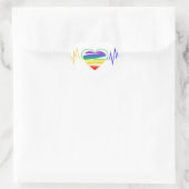 Lgbt Rainbow Heart Line Herz-Aufkleber (Tasche)