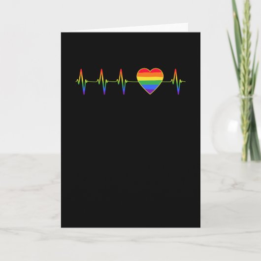 LGBT Rainbow Heartbeat EKG Karte (Vorderseite)