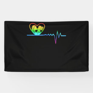 LGBT Rainbow Heartbeat Gay and Lesbian Prix Banner