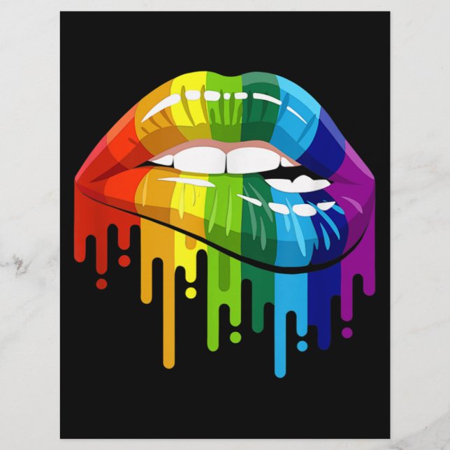 LGBT Rainbow Lip Gay Pride Briefbogen (Vorderseite)